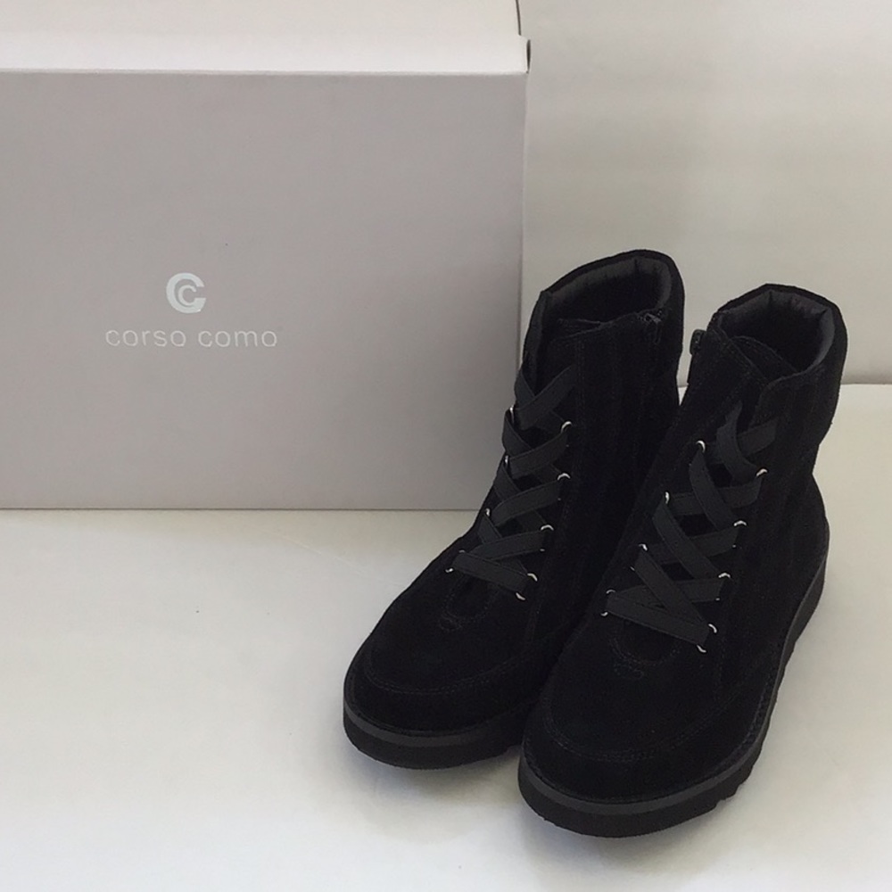 3 for $30 BUNDLE ~ Corso Como Black Suede Ankle Combat Boots 6 1/2